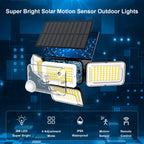 Mokot Solar Lights Outdoor, 288 LED 2800LM Solar Motion Sensor Outdoor Lights with Remote Control, 4 Heads lP65 Waterproof Solar Flood Security Lights for Outside Patio Wall -2PACK