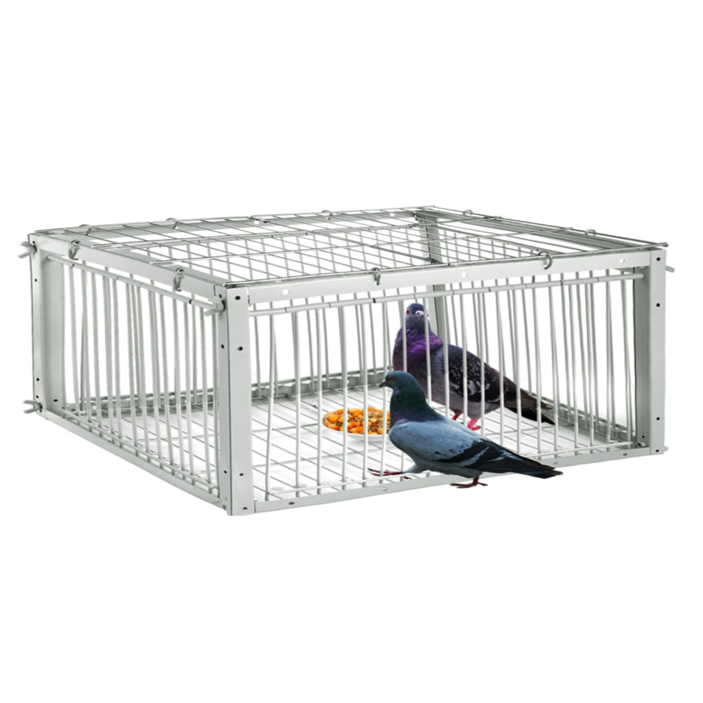 Pigeon Trap with Escape-Proof Design, Pigeon Cage with One-Way Entry, Ideal Pigeon Coop, Chicken and Bird Trap Cage, Portable & Easy Assembly, Unharmful Made of High-Strength Iron and Anti-Rust Paint