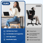 SweetSlubr Seat Cushion for Taibone Pain Relief, Office Chair Cushion, Memory Foam Large Chair Cushion with Non-Slip Cover for Soft Support at Office Chair, Car Seat, Airplane, Bleacher Grey/Large