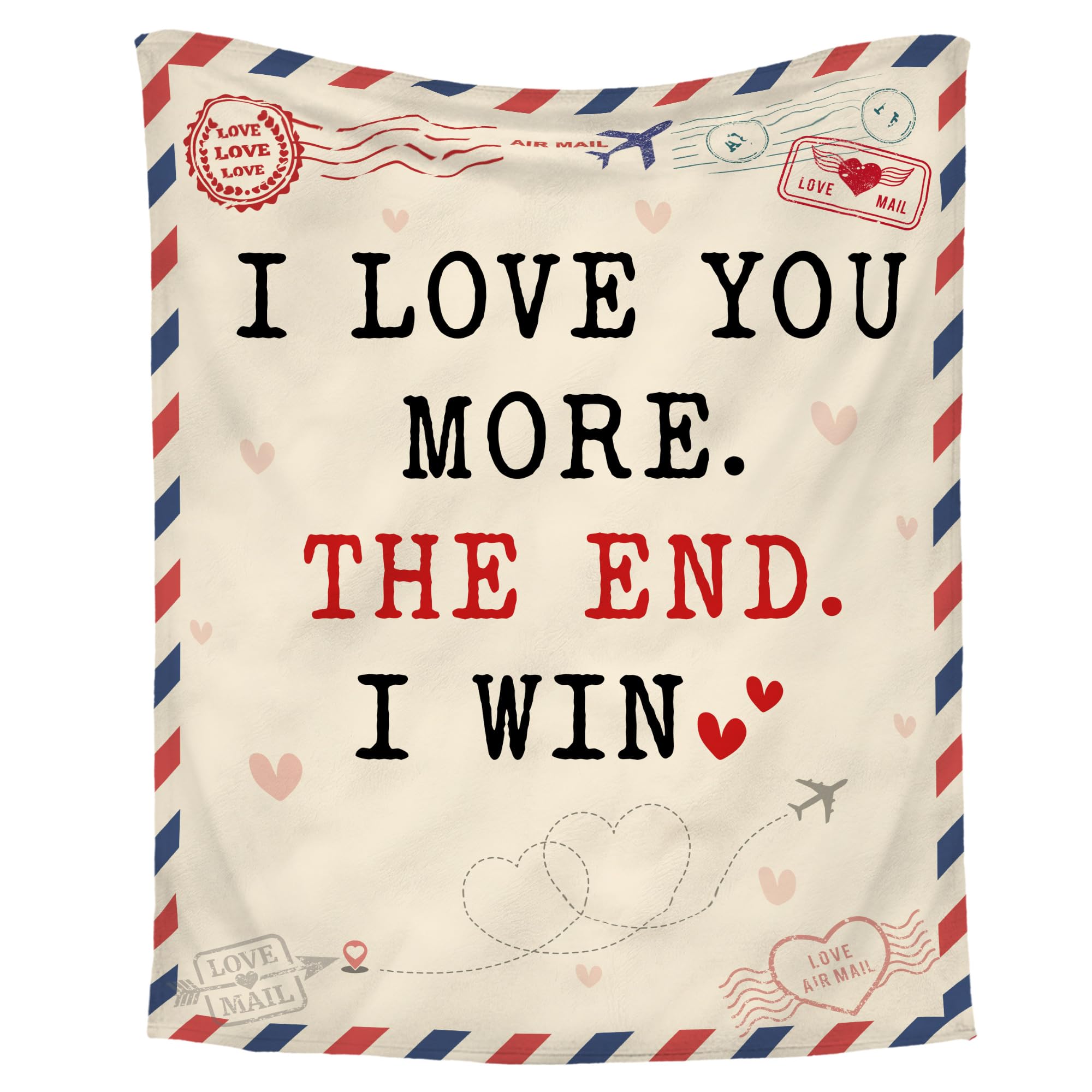 WRAPIX Christmas Anniversary Couple Gifts for Women - I Love You More Soft Fleece Throw Blanket 50x60 in - Birthday Romantic Gifts for Girlfriend Boyfriend Wife Husband, I Love You Gift for Him Her