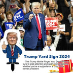Smilelife Trump Yard Sign 2024 Trump Middle Finger Yard Sign Funny Political Lawn Signs Outdoor Yard Decor (1), Blue