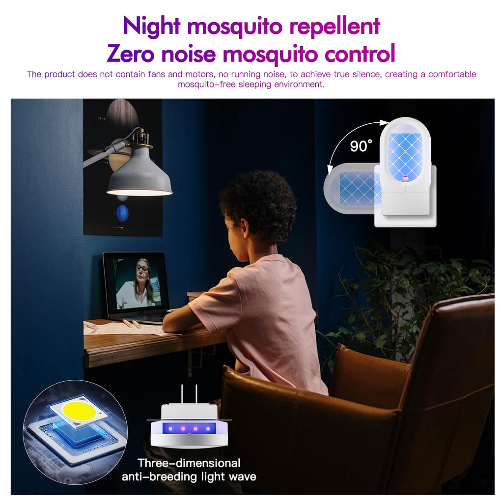 Flying Insect Trap 20PCS Glue Boards - Mosquito Killer Indoor - Gnat, Moth, Fruit Flies, Fly Traps - Attractant Catcher with UV LED Light and Plug in - Bug Zapper for Indoors, Home, Office - 2 PCS