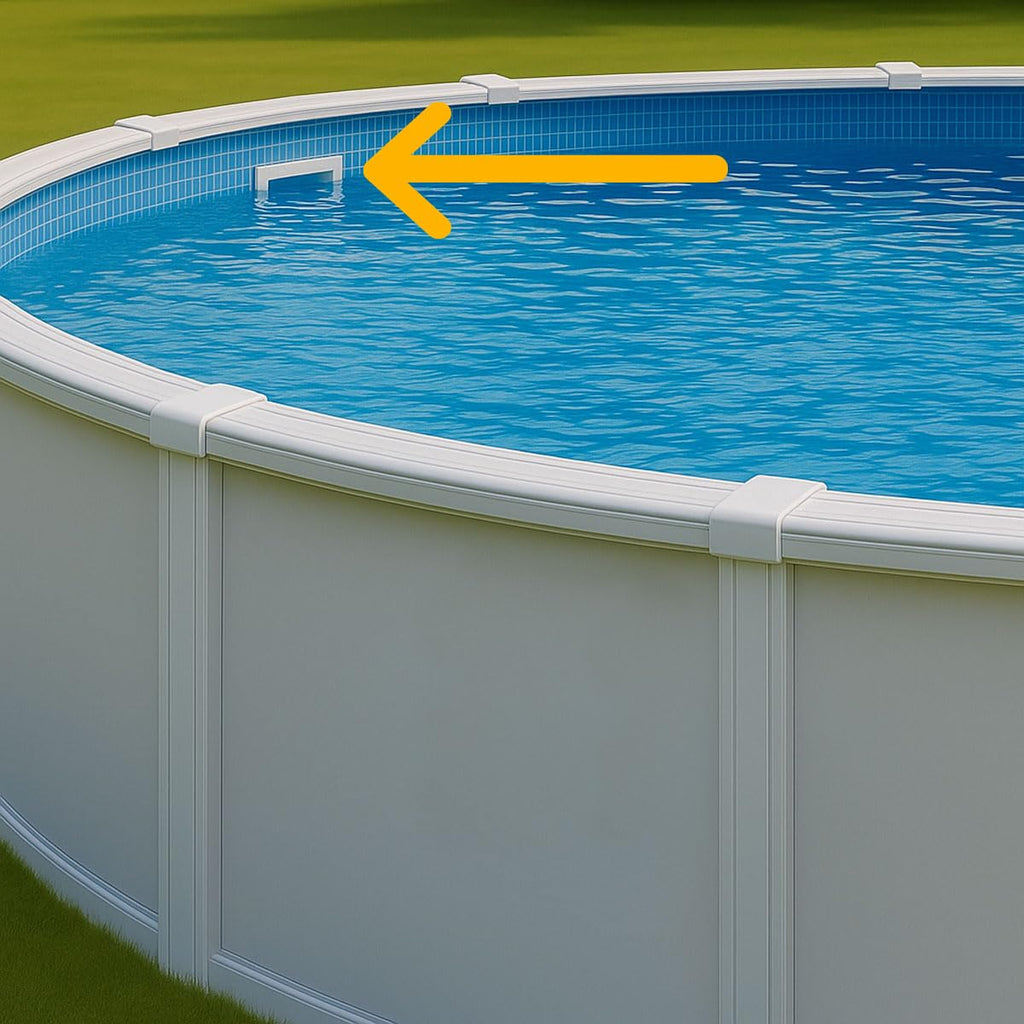 Rx Clear Heavy Duty Wide-Mouth Complete Thru-Wall Skimmer Kit for Above-Ground Swimming Pool | Made of Non-Corrosive Abs Plastic | Chemical Resistant | White