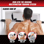 Iron Gym Pull Up Bars - Total Upper Body Workout Bar for Doorway, Adjustable Width Locking, No Screws Portable Door Frame Horizontal Chin-up Bar, Fitness Exercise & Training Equipment for Home
