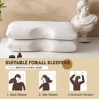 EGOHOME Cervical Neck Pillow, Side Sleeper Pillow for Sleeping, Aloe Vera Infused Memory Foam Pillow for Neck Pain Relief, Ergonomic Neck Support Pillow for Side Back Stomach Sleepers, 30x16 Inches