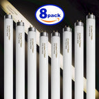 Konideke 8 Pack 24 inch F17T8/841 17 Watts Light Bulb, 2 Foot Straight Fluorescent Tube T8 Tube Light, 4100K Cool White 1400 Lumen G13 Medium Bi-Pin Cap 8 Count