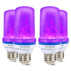 BHCORNER Smaller LED Purple Flame Light Bulbs - Halloween Decorations Light Bulbs,E26/E27 Base Christmas Purple Flickering Light Bulbs Outdoor, led Flame Bulbs for Outdoor Lights (4 Pack)
