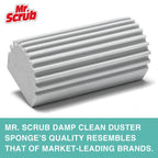 4 Pack Damp Dusting Sponge Duster, Grey Dust Cleaning Sponge, Reusable Household Cleaning Sponge Tool for Blinds, floorboards, Fan Blades, Vents, Glass, Railings, Mirrors