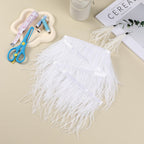 Soarer White Ostrich Feather Trim - 2Yards 5-7inch Feathers Fringe Trim for DIY Sewing Clothing, Dress,Wedding,Christmas Home Party(White)