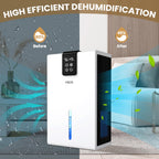 Dehumidifier, 118 OZ Dehumidifier for Home (980 sq.ft), Dehumidifiers for Basement, Bathroom, Bedroom, Quiet with Humidity monitoring, Auto Shut Off, Sleep Mode, 7 Colors LED Light, RV, Closet, White