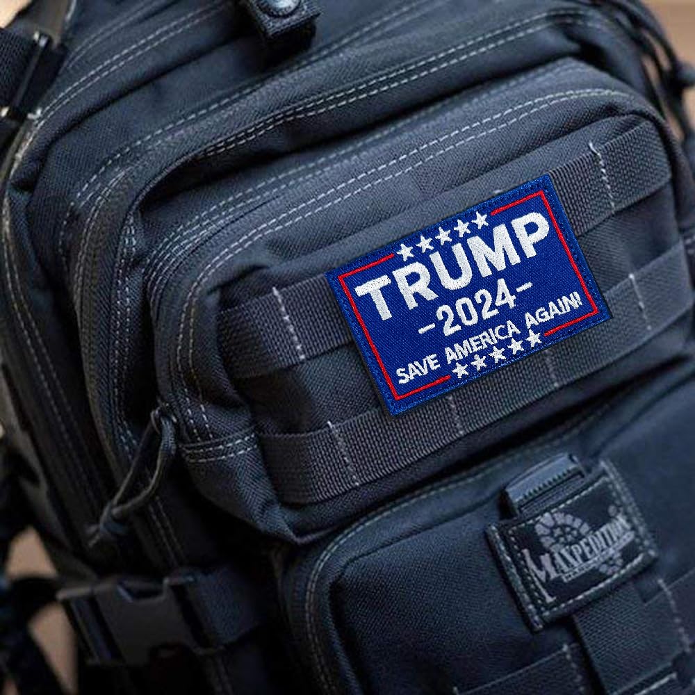 Harsgs 2PCS Trump Patch, Save American Again Hook & Loop Patch for Caps Bags Vests Military Uniforms