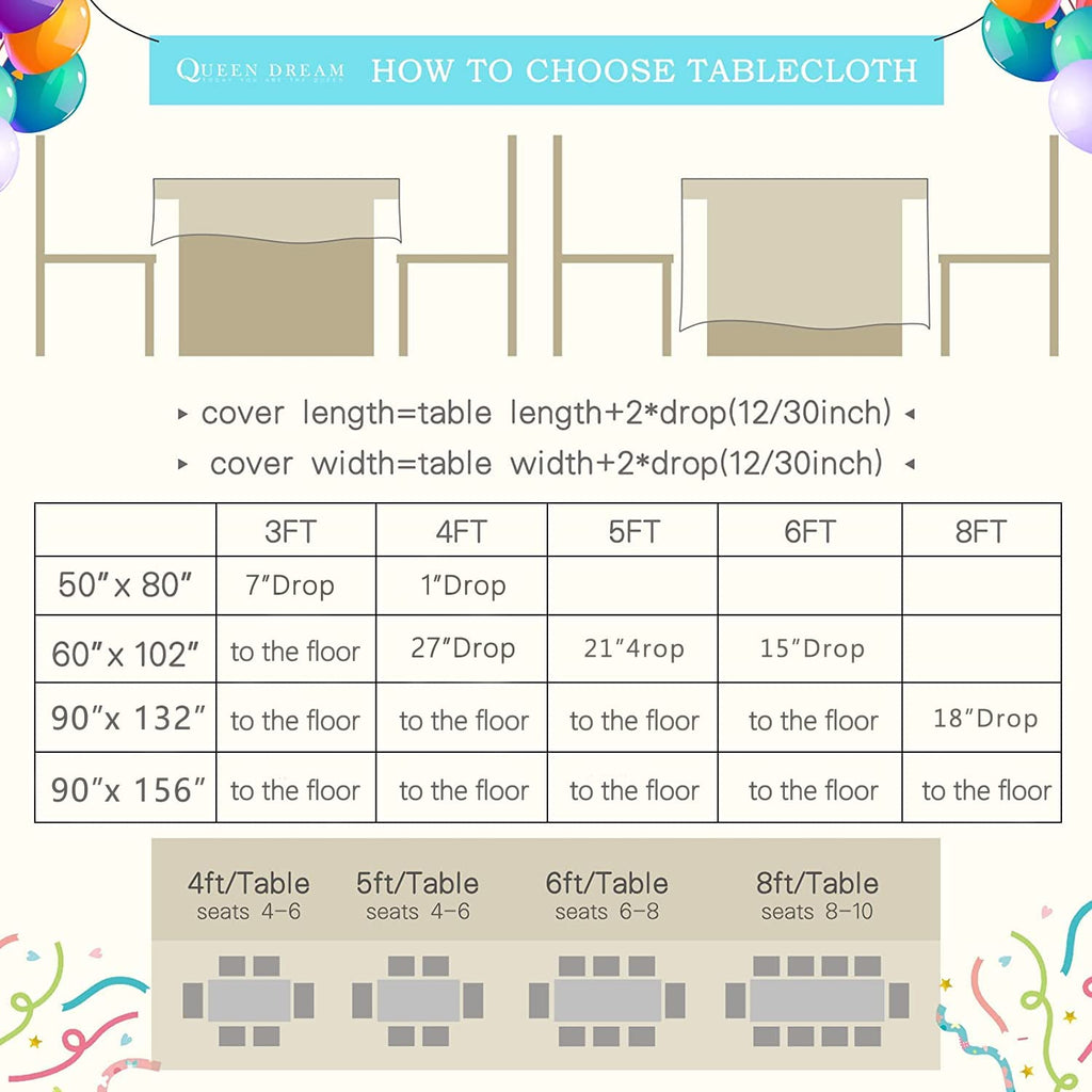 QueenDream Seamless Sequin Tablecloth 90x132 Inch Black Rectangular Tablecloth for Christmas Wedding Birthday Halloween