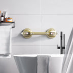 DAILYLIFE Shower Grab Bar for Bathtubs and Showers, 17 inch Heavy Duty Shower Handle with Strong Suction Cup Grab Bars, Safety Shower Handrails for Seniors and Elderly, Gold