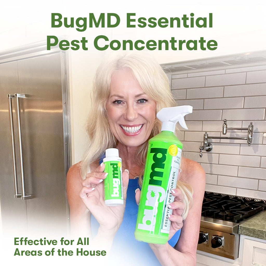 BugMD Essential Pest Control Concentrate (3 Pack) with Spray Bottle 32 oz, BugMD Cockroach Catcher (1 Pack) and BugMD Bed Bug Trap (1 Pack) Bundle