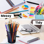 Mesh Pencil Holder Metal Pen Cup Black for Desk, 6 Pack Office Desk Organizer for Business, School & Home