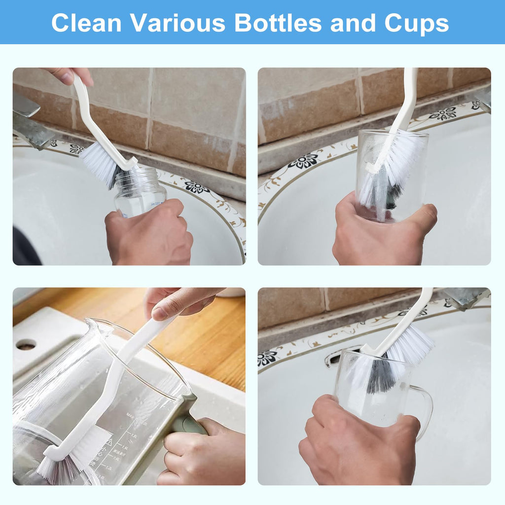 Dfacio 11Pcs Crevice Cleaning Brush Set, Hard Bristle Cleaning Supplies for Kitchen, Bathroom, Corner, Sink, Cup, Teapot, Bottle, Blender
