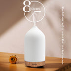 Gooamp 200ML Ceramic Diffuser,Aromatherapy Diffuser,Essential Oil Diffuser with 7 Color Lights Auto Shut Off for Home Office Room,Wood Grain Base (1/3/6/ON hrs Working time)