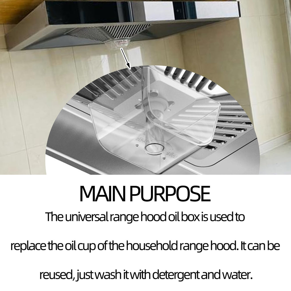 Walmine Transparent Round Plastic Range Hood Oil Cup Thread Dia 4.5mm Hood Oil Collection for Home Pack of 2