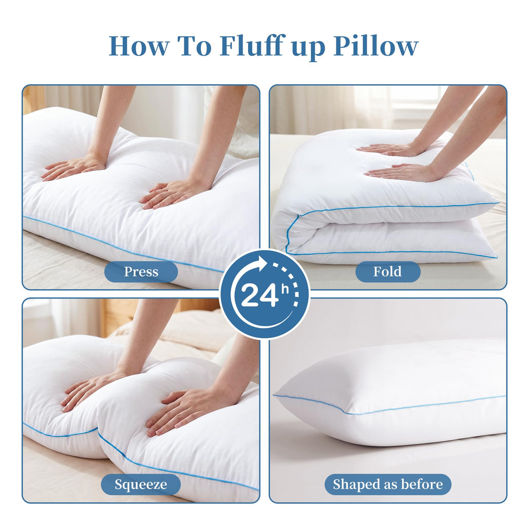 Memory Foam Body Pillow Insert - Full Body Pillow for Adults - Soft Large Long Bed Pillow for Side Sleeper (White, 20 Inchx54 Inch)