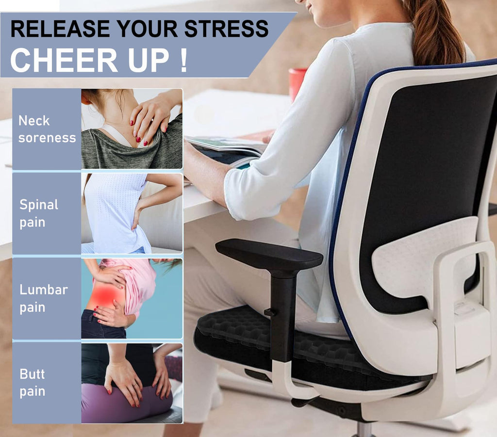 20" Gel Seat Cushion for Long Sitting(Jumbo&Thick) – Office Chair Cushion – Wheelchair Cushions for Pressure Sores – Non-Slip Desk Chair Car Seat Cushion Driving – Sciatica & Back Pain Relief
