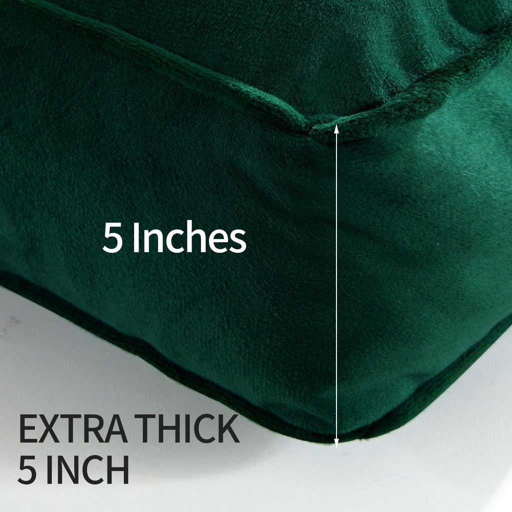 HOMBYS Square Recliner Cushion for Elderly 20x20x5 Extra Large Seat Cushion for Chair Non-slip, Thick & Supportive Chair Pad for Armchairs Recliner Couches, Shredded Sponge & Microfiber Filling