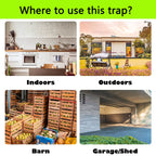 Mouse Rat Trap Bucket Turnover and Slide Barrel Bucket Lid Mouse Rat Trap for Indoor Outdoor Mouse Rat Traps Compatible 5 Gallon Bucket（Without Barrel） (Yellow Mouse Trap 3pc)