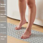 YANZIFLY Bathtub Mat for Shower: Soft Silicone 16X40 Inch Bath Mat Non Slip with Suction Cups Tub Mat for Bathroom for Kids Elderly Extra Large Shower matt Machine Washable - Grey