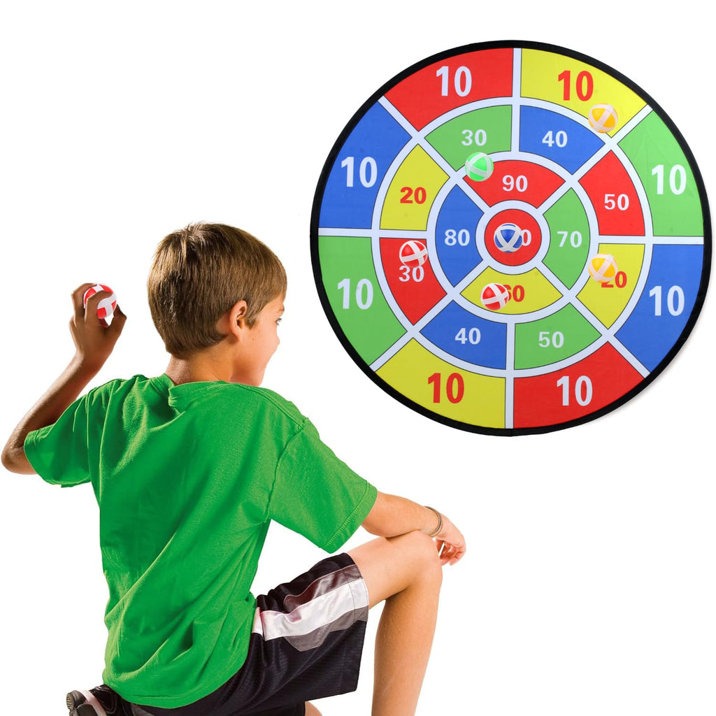 29" Kids Dart Board Game Set, Large Dart Board Toys with 24 Sticky Balls, Sticky Dart Board Indoor Outdoor Sport Fun Party Game Toys for Kids Boys Girls Ages 3 4 5 6 7 8 9 10