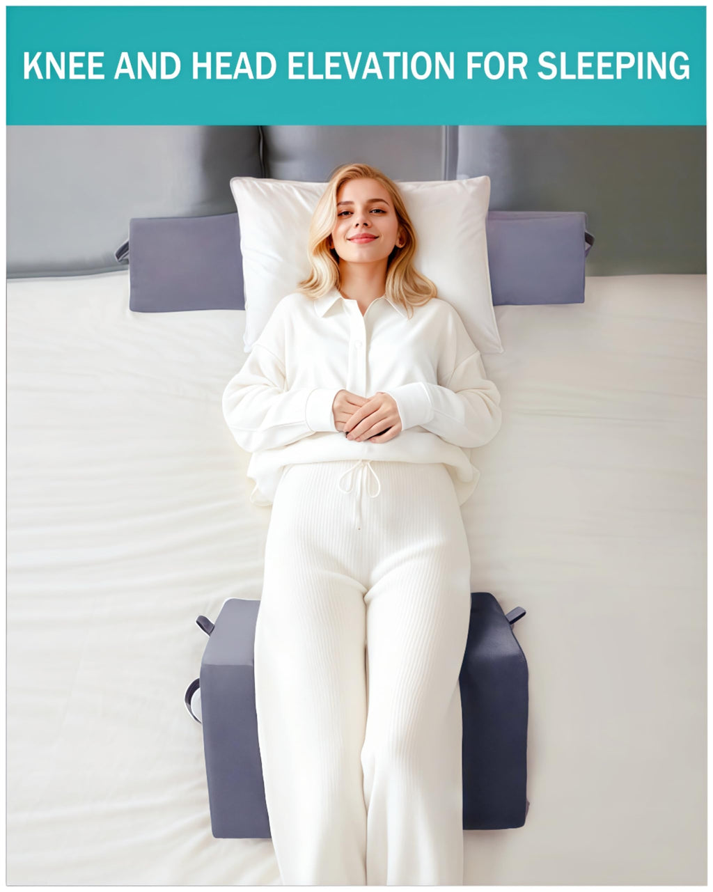 SJFFDP Wedges for Bed Positioning, Side Wedge Pillows for Seniors 3PCS, Multifunction Positioning Wedge Pillow for Sleeping and Back Pain Relief, Wedge Pillow for Bed Sores, Knee Elevated