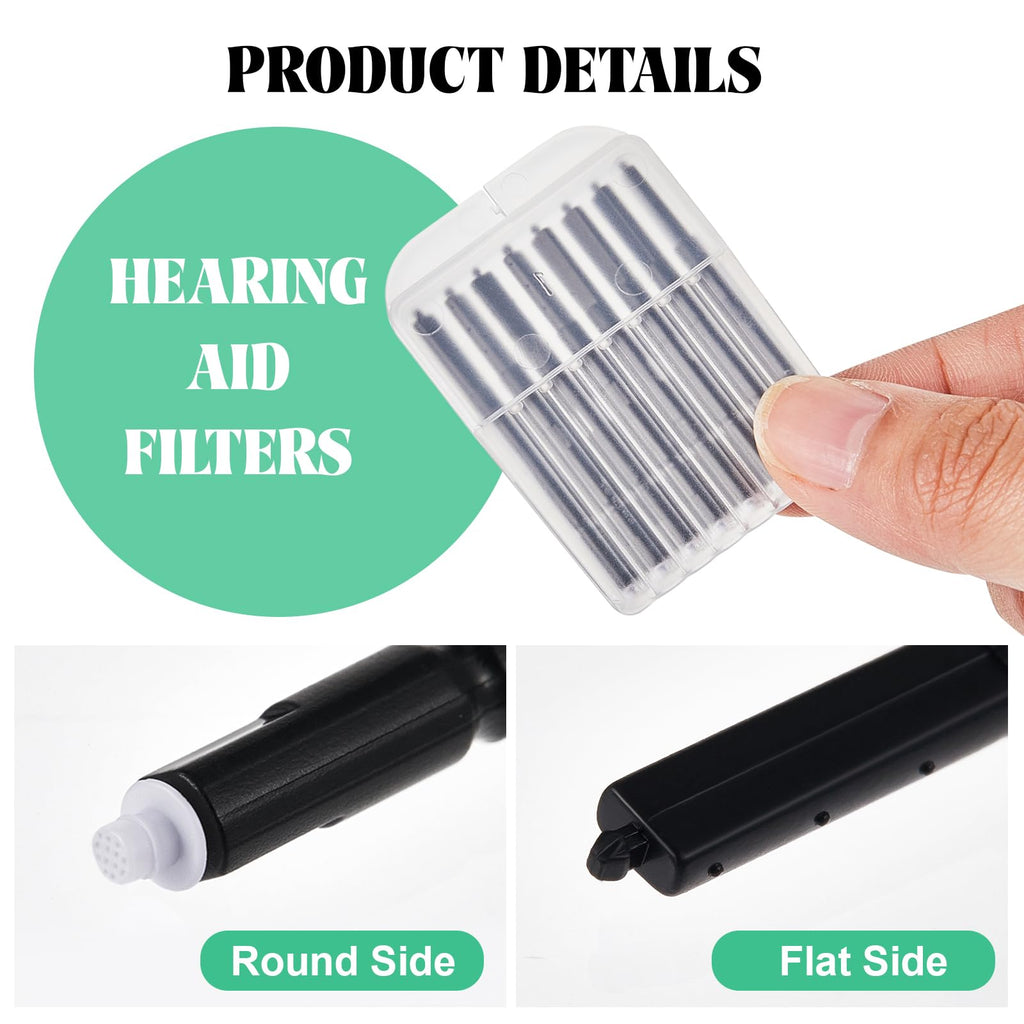 TrelaCo 96 Pcs Hearing Aid Ear Wax Guard Filter Cerumen Stop Cleaning Tool Accessories Hearing Aid Cleaning Kit with Carry Case Compatible with Phonak, Widex, Resound Wax Traps, 12 Packs