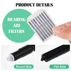TrelaCo 96 Pcs Hearing Aid Ear Wax Guard Filter Cerumen Stop Cleaning Tool Accessories Hearing Aid Cleaning Kit with Carry Case Compatible with Phonak, Widex, Resound Wax Traps, 12 Packs