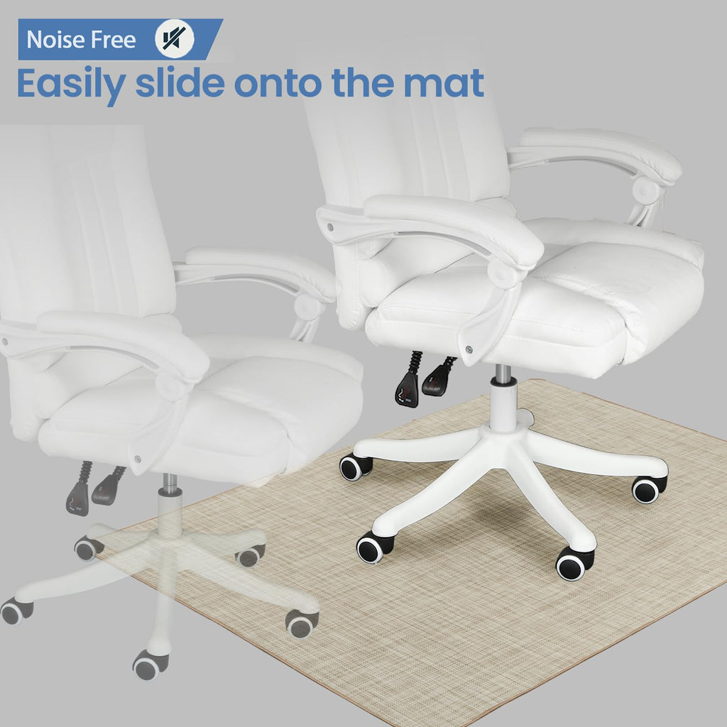 RccugmatS Chair Mat for Hardwood Floor, 36" x 48" Heavy Duty Office Chair Mat for Rolling Chairs, Anti Slip, Non-Curve, Floor Protector for Home Office, Beige