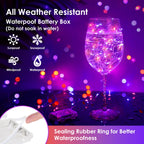 Mlambert 3 Pack 33FT Fairy Lights Battery Operated with Remote and Timer, Dimmable Waterproof 8 Modes Lights for Halloween Christmas-Orange/Purple