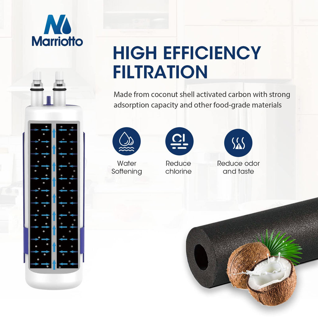 MARRIOTTO MRW1 Refrigerator Water Filter Compatible with Whirlpool W10295370A, EDR1RXD1, Filter 1, W10295370, P4RFWB, P8RFWB2L, 46-9930, 46-9081 Refrigerator Water Filter | Pack of 3