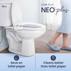 LUXE Bidet NEO 185 Plus - Dual Nozzle, Non-Electric Bidet Attachment for Toilet Seat, Patented Slide-In Install, 360° Self-Clean, EZ-Lift to Clean, Feminine & Rear Wash (Chrome)