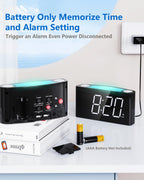 Digital Alarm Clock,7.5" Big LED Display & Full Dimmer,USB Cellphone Chargers,7-Color Night Light,Adjustable Volume,12/24 H,Plug-in Easy to Set Alarm Clock for Kids Elderly Bedside Desk Kitchen Office