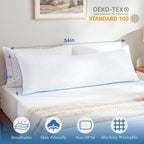 Memory Foam Body Pillow Insert - Full Body Pillow for Adults - Soft Large Long Bed Pillow for Side Sleeper (White, 20 Inchx54 Inch)
