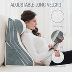 Flyxunfri Wedge Pillow Headboard Orthopedic Bed Wedge Pillows Set 9&12&16&20 Inches Adjustable Memory Foam for Acid Reflux Relief Ergonomic Incline Reading Pillow for Back Pain