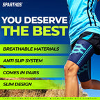 Sparthos Thigh Compression Sleeves (Pair) – Quad and Hamstring Support – Upper Leg Sleeves for Men and Women – Made from Innovative Breathable Elastic Blend – Anti Slip (XX-Large, Blue)
