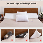 EUHAMS Twin Size Bed Wedge Pillow - Bed Gap Filler Mattress Wedge Headboard Pillow Close The Gap 0-7" Between Your Headboard and Mattress or Wall for Sleeping Backrest Pillow (39"x10"x6" White)