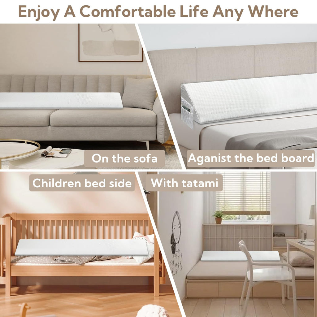 AAAini King Size Bed Gap Filler – Closes 0-6" Mattress Gap, Stops Pillows Falling – Headboard Wedge (76"x10"x6")