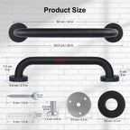 supregear Bathroom Grab Bar, 24 in Non-Slip 201 Stainless Steel Bathroom Safety Grab Bar Oil Rubbed Black Hand Rail for Bathtub Toilet Kitchen Bedroom Shower, Concealed Screw Wall Mounted