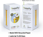 Trappify Hanging Fly Traps Outdoor: Fruit Fly Traps for Indoors | Fly Catcher, Gnat, Mosquito, & Flying Insect Catchers for Inside Home - Disposable Sticky Fly Trap for Indoor House Pest Control