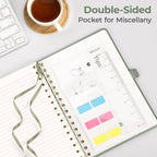 Spiral Journal Notebook, 160 Lined Pages, A5 Medium Size (5.7'' x 8.3''), for Men & Women, Journaling, Writing, Work & Office, Hardcover, 100 GSM Thick Paper (Light Green)