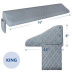 Kayfia King Size Pillow Wedge for Headboard Gap Bed Gap Filller (0-8") Mattress Space Filler Pillow Stopper with 2 Side Pocket Triangle Foam Pillow Wedge Between Headboard Mattress (Grey, 76"x10"x6")