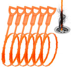 Drain Clog Remover, 25-Inch Drain Hair Removal Tool, Drain Hair Remover Plumbing Snake, Drain Cleaner Hair Clog Remover, Shower Drain Hair Catcher, Easy & Quik to Use on Most Drains - 6 Pack