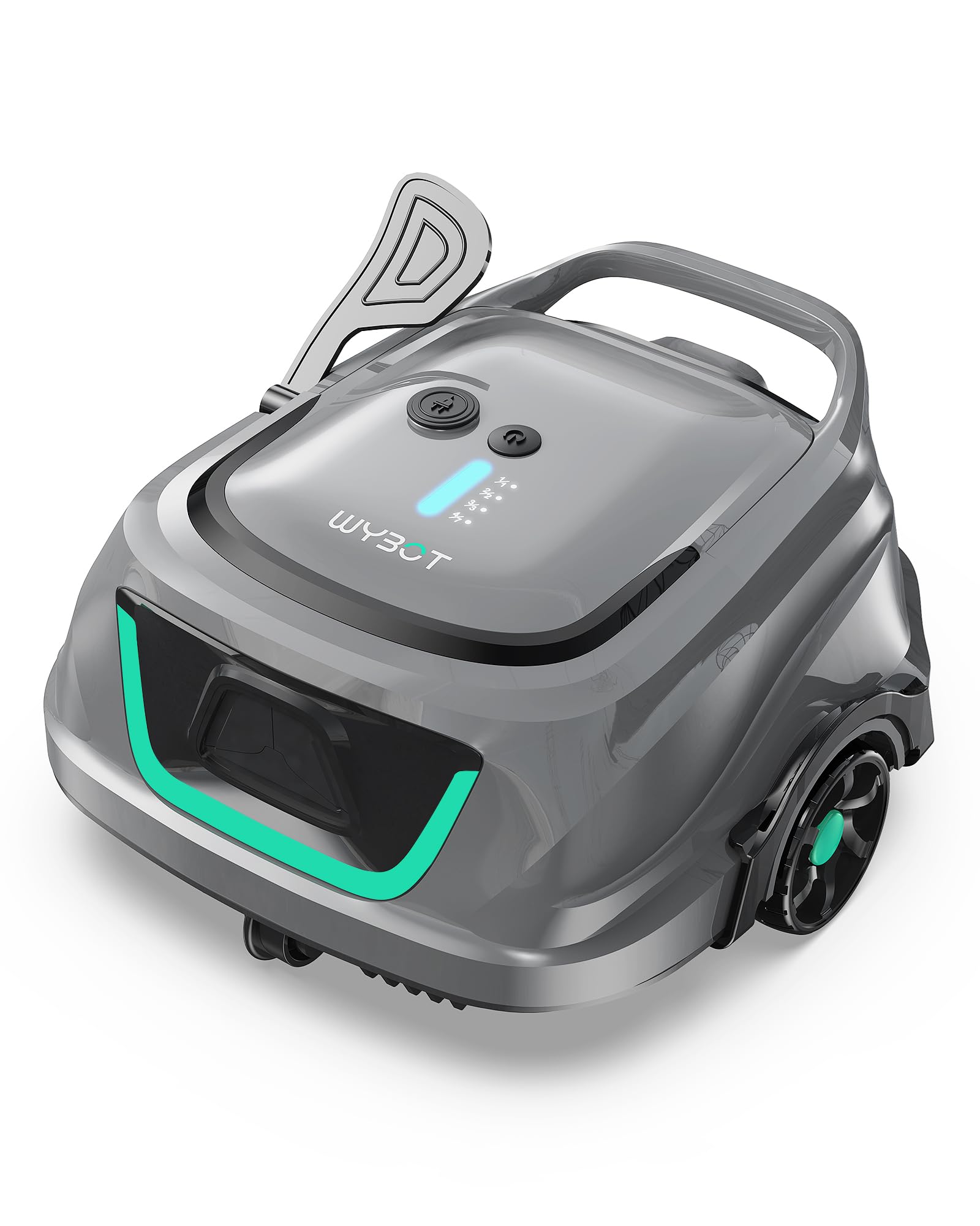 WYBOT A1 Robotic Pool Cleaner – Dual-Layer Filtration, 120-Min Runtime, Powerful Cordless Pool Vacuum for Above-Ground & Flat Pools, Efficient Debris Removal & Auto-Parking Design (Gray)