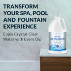 Hot Tub Defoamer - Pool, Fountain, Spa Anti Foam Defoamer -1/2 Gallon (64 oz.)- Eco Friendly & Safe Water Anti Foam - Quickly Removes & Prevents Foam - Silicone Emulsion HotTub Chemicals Made in USA,