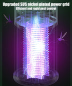 Bug Zapper Indoor/Outdoor, UV Attraction+Wind Inhale Insect Trap, Portable Rechargeable Pest Attractant Lamp to Remove Insects, Mosquitoes, Files, Bugs, Gnats, Moths