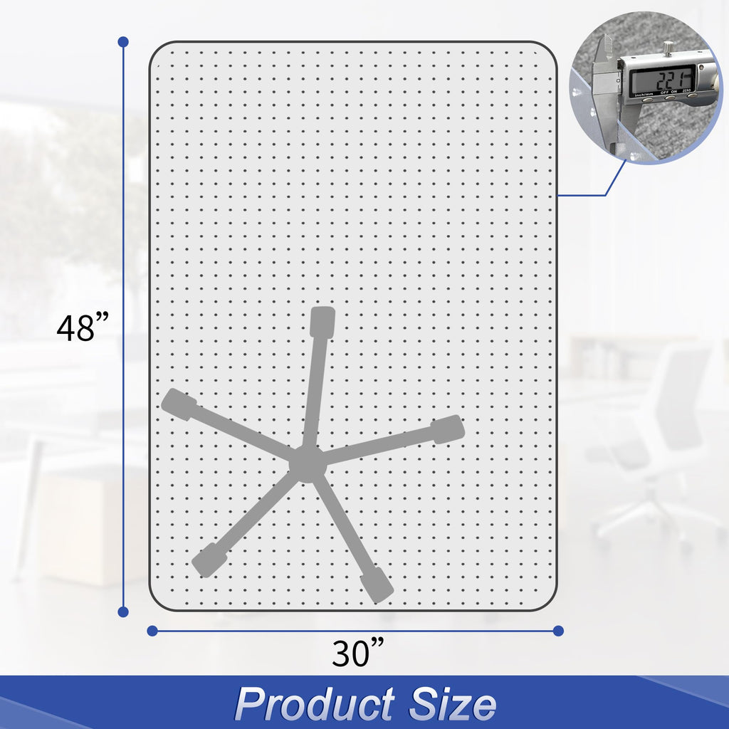 Office Chair Mat for Carpet, Clear Chair Mat with Studs for Low Pile Carpeted Floors, Transparent Thick and Sturdy Carpet Floor Protector for Desk Chair on Office, Home, Gaming - 30"x48"Rectangle
